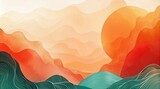Abstrakte Sonnenuntergangsberglandschaft