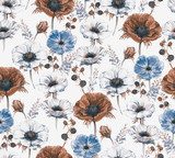 Aquarellmohnblumen in sanfter Harmonie