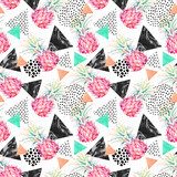 Bunte Ananas mit geometrischen Formen