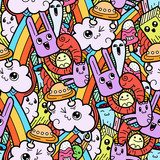 Bunte Cartoon-Explosion mit UFOs