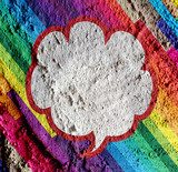 Bunte Graffiti-Sprechblase in Regenbogenfarben