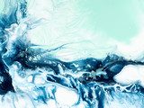 Dynamisches Blau-Weiß Marmorspiel