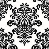 Elegantes Barockmuster in Schwarz-Weiß