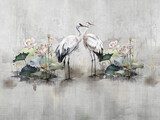 Eleganz asiatischer Kraniche im Wassergarten