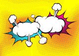 Explosionen in knalligen Pop-Art-Farben