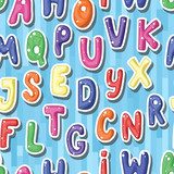 Farbenfrohes Alphabet im Cartoon-Stil