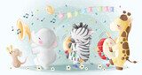 Fröhliche Tierband beim Kinderfest