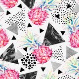 Fruchtig-bunte Ananas und geometrische Harmonie