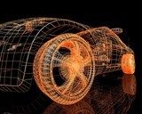 Futuristisches Drahtgittermodell eines Autos