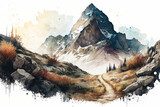 Herbstliche Bergpanorama-Illustration