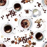 Kaffeegenuss in lebendiger Aquarellkunst