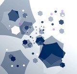 Kreisförmige Geometrie in Blau