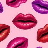 Lebendige Lippenpracht im Retro-Stil