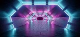 Neonlicht-Tunnel im futuristischen Flair