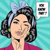 Retro Pop-Art Frau mit Sprechblase