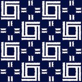 Rhythmische Geometrie in Blau und Weiß