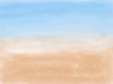 Sanfte Strandlandschaft unter blauem Himmel