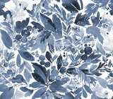 Sanftes Blätterspiel in Blau