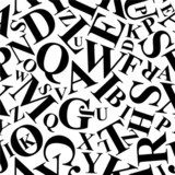 Schwarz-weiße Typografie-Collage