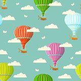 Sommerliche Heißluftballons im Retro-Stil