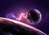 Sphärische Ruhe im lila Kosmos