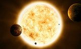 Strahlendes Sonnensystem im Weltraum