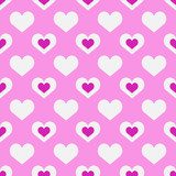 Symmetrisches Herzmuster in Rosa und Weiß
