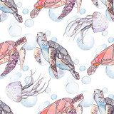 Tropische Unterwasserwelt in Aquarell