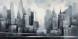 Urbaner Dunst über moderner Skyline