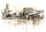 Urbanes Panorama in Schwarz-Weiß