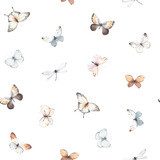 Zarte Aquarell-Schmetterlinge auf Weiß