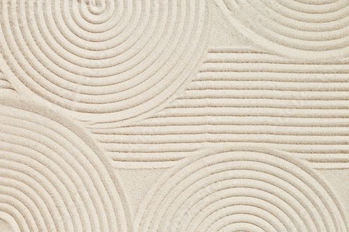 Abstrakte Zen-Muster in Sandoptik