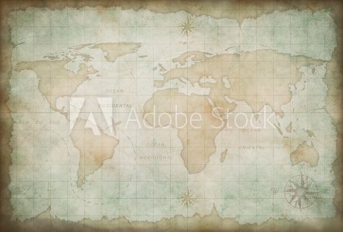 Antike Weltkarte mit Kompassrosen