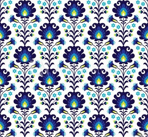 Blau-türkises florales Ornament