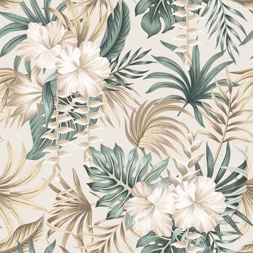 Elegantes Vintage-Blumenmuster mit Tropenflair