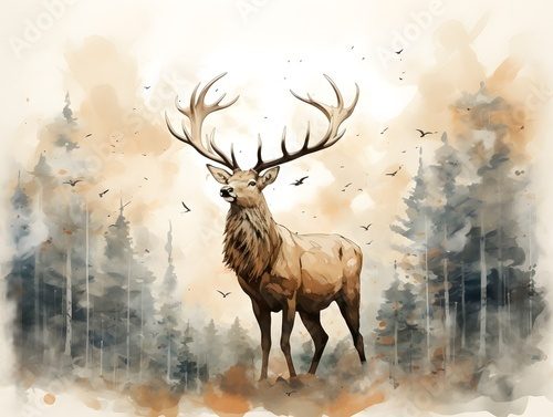 Herbstliche Wildnis im Nebel