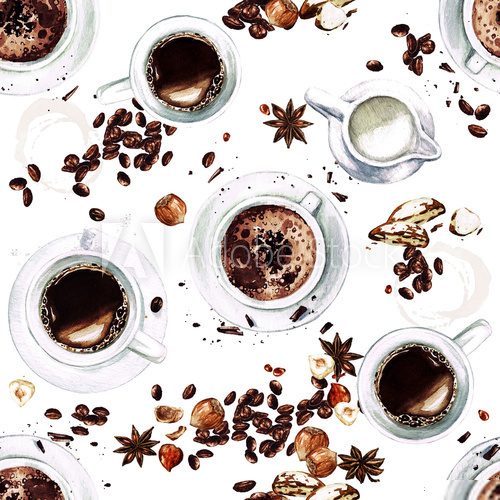 Kaffeegenuss in lebendiger Aquarellkunst