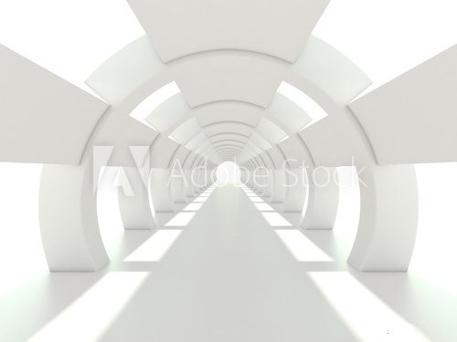 Lichtspiel im futuristischen Tunnel