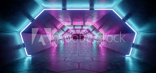 Neonlicht-Tunnel im futuristischen Flair