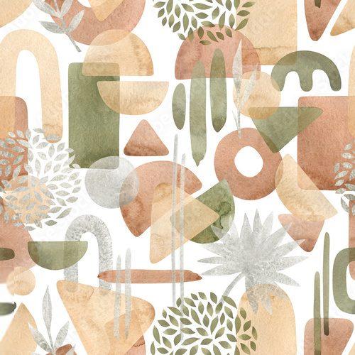 Organische Formen im warmen Aquarell-Look