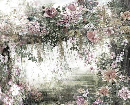 Romantische Pastellblütenlandschaft