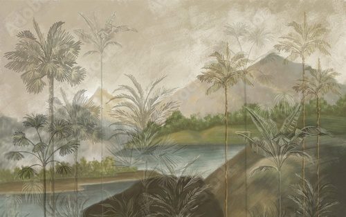 Sanfte Tropenidylle in Aquarelltönen