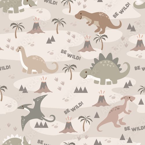 Sanfte Urzeitwelt mit Dinosauriern