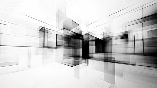 Transparente Architektur in Schwarz-Weiß