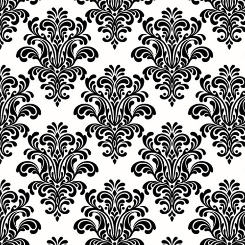 Elegantes Barockmuster in Schwarz-Weiß