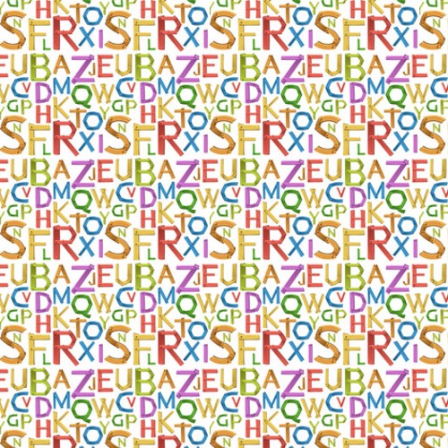 Farbenfrohe Holzbuchstaben als verspieltes Muster