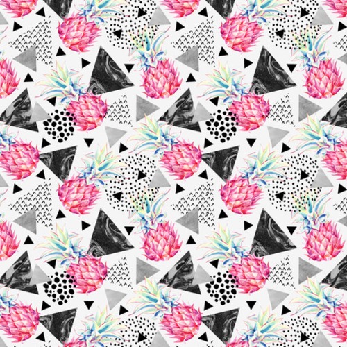 Fruchtig-bunte Ananas und geometrische Harmonie