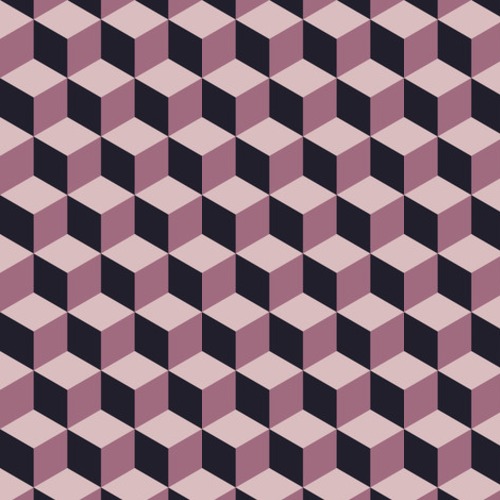 Kubistische Illusion in Rosatönen