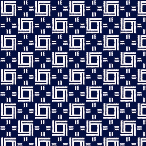 Rhythmische Geometrie in Blau und Weiß