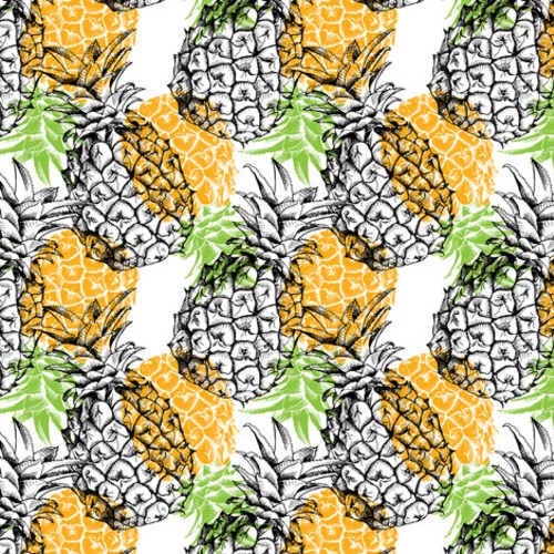 Schwarz-weiße Ananas mit Farbakzenten